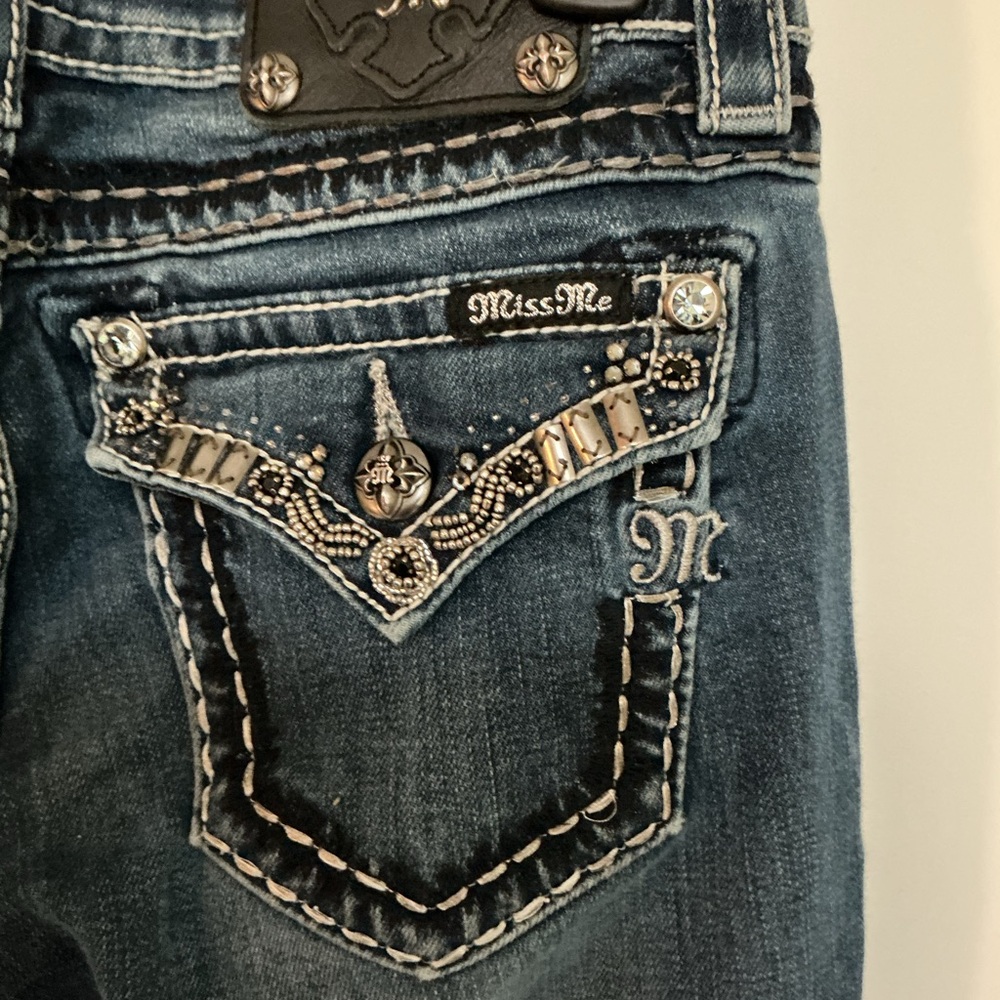 Miss Me Blue Jeans with Silver Accents